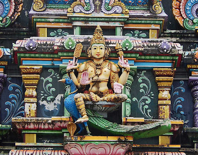 A Hindu deity at the Sri Siva Subramaniya temple Nadi on the main island of Viti Levu, Fiji.