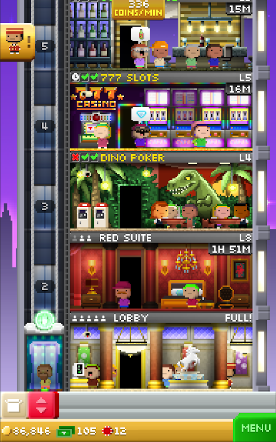 Tiny Tower Vegas: captura de tela