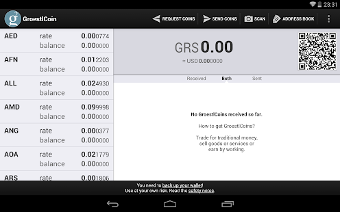 Groestlcoin Wallet (beta) Screenshots 0