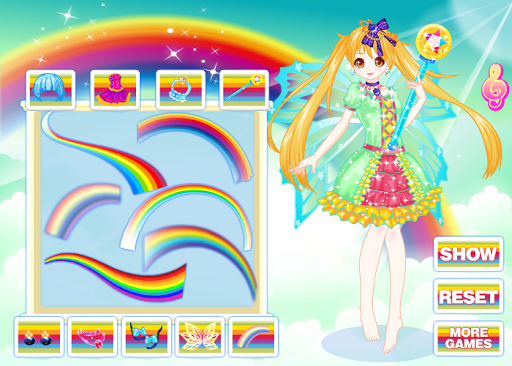 Rainbow fashion princess games