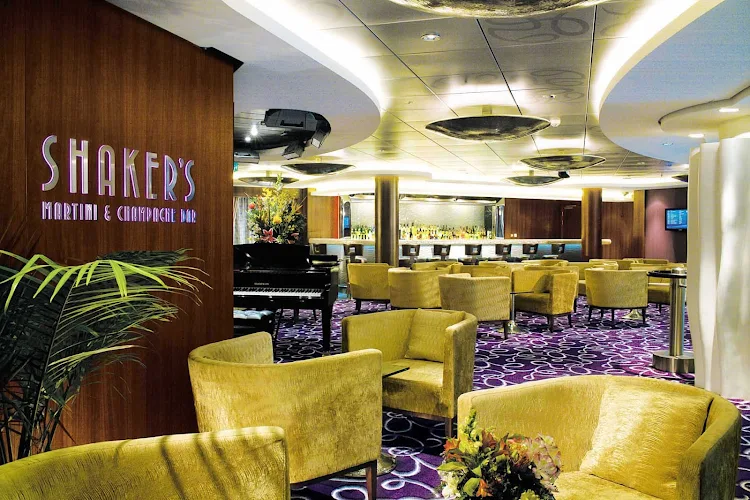 Sophisticated interiors and drinks will welcome you at Shaker's Martini & Champagne Bar.