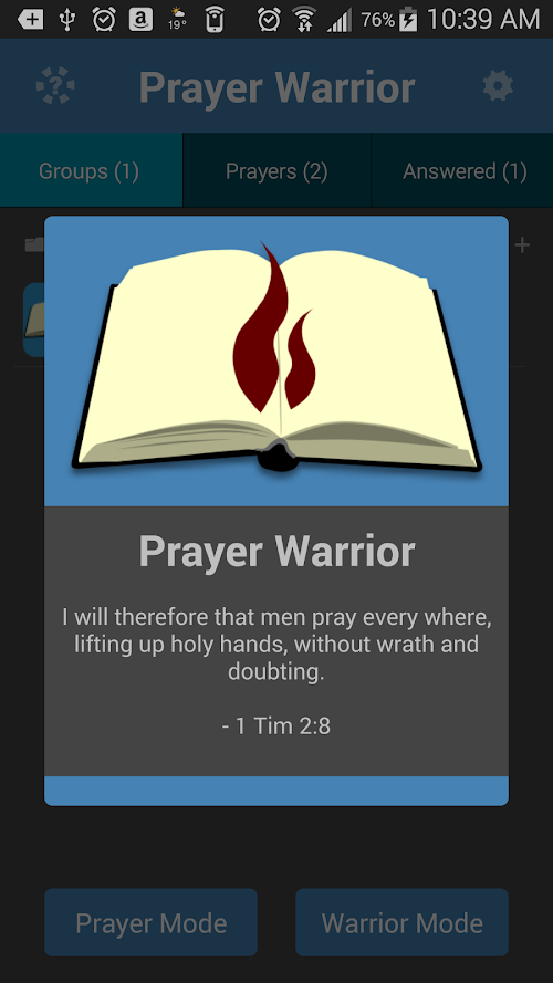 Android application Prayer Warrior screenshort