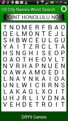 US City Names Word Search