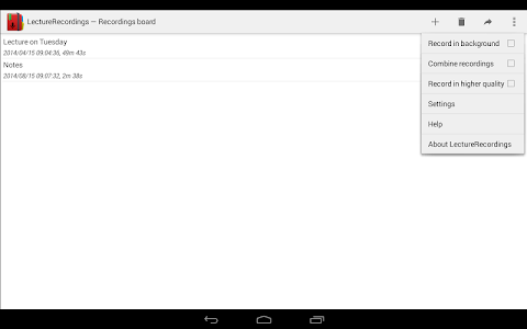 Screenshot LectureRecordings v1.2.1