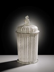 Beker met deksel van filigraanglas