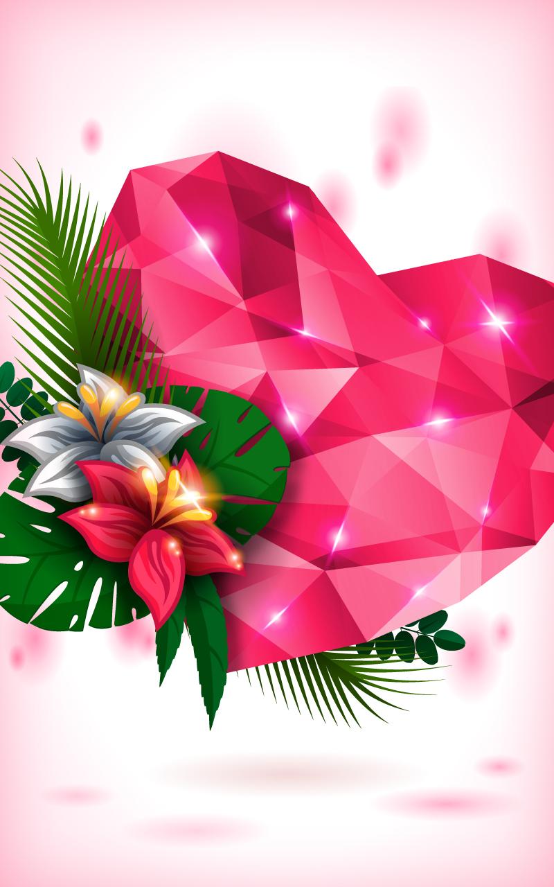 Diamond Hearts Live Wallpaper Screen 2