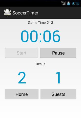 Soccer Timer Screen 2