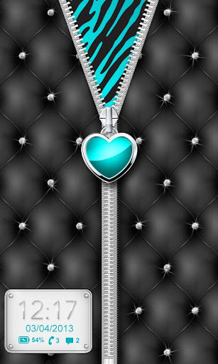 ♥ Teal Heart Zipper Locker ♥