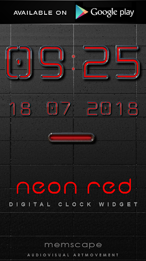 【免費個人化App】NEON RED Laser Clock Widget-APP點子