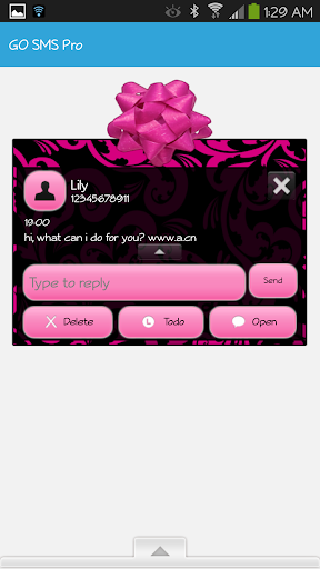 【免費個人化App】GO SMS - Pink Present-APP點子