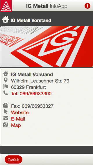 IG Metall InfoApp Screen 2