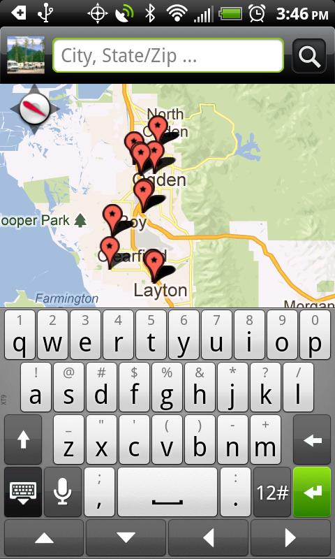 Free RV Campground and Parking Screen 2