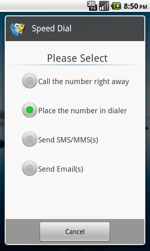 Speed Dial Screen 2