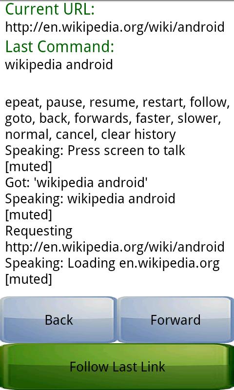 Speech Controlled Web Browser Screen 3