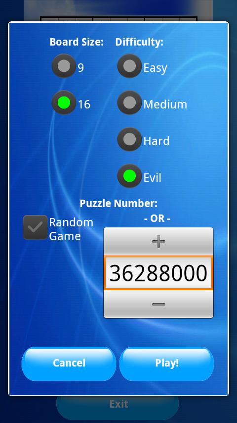 Sudoku Solver Game 9x9 16x16 Screen 2