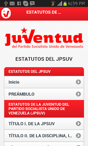 Estatutos del JPSUV Venezuela