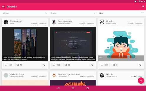 Droidddle - the Dribbble app Screenshots 0