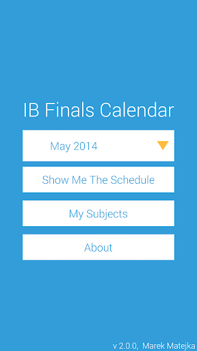 IB Finals Calendar