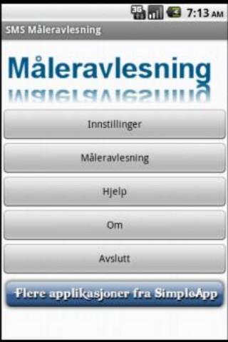 MåleravlesningSMS - Anroid applikasjon
