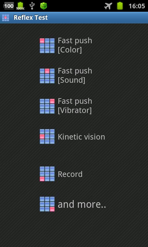 Android application Reflex Test screenshort