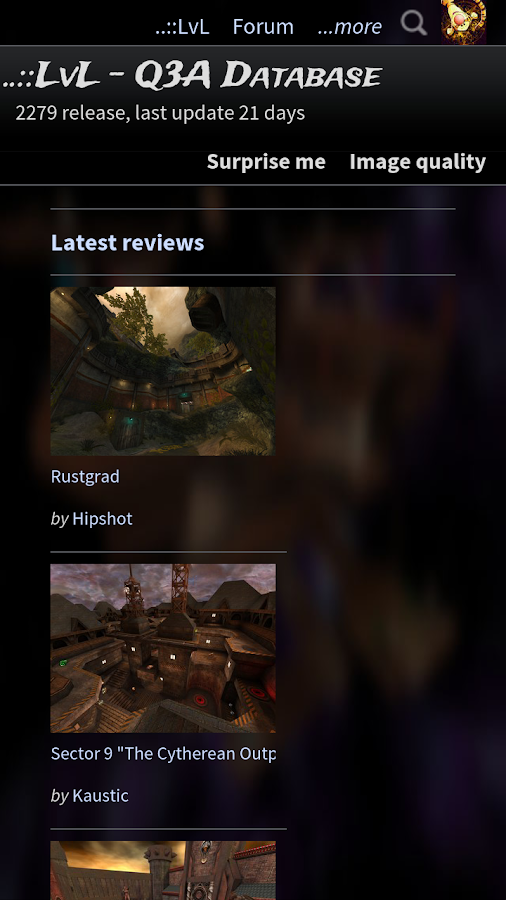    ..::LvL - Q3A Database- screenshot  