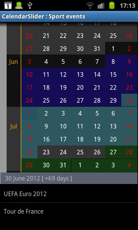 Calendar Slider Pro Screen 1