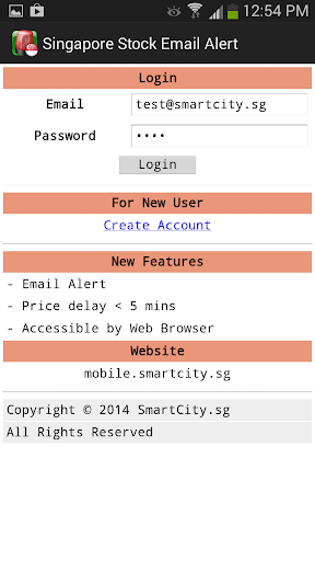 Singapore Stock Email Alert