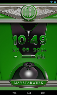 Digi Clock Widget Green Star - náhled