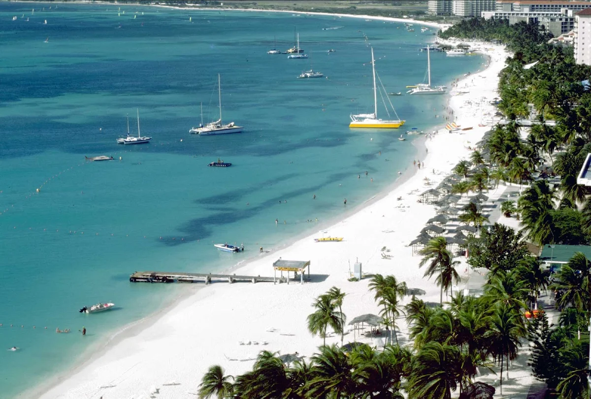 Aruba-beachfront2 - Palm Beach on Aruba.
