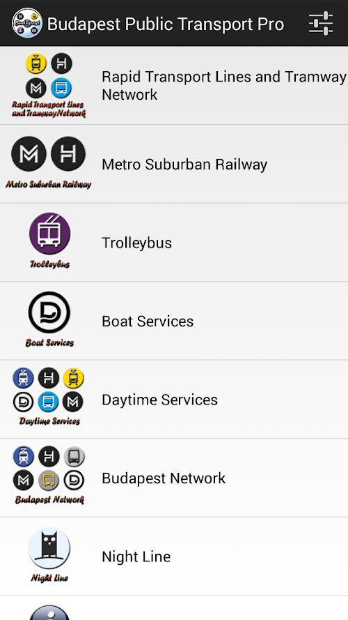 Android application Budapest Public Transport Pro screenshort