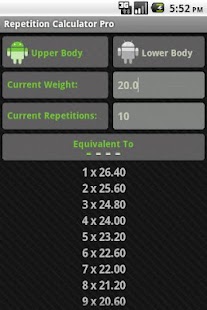 Rep Calc Lite 1 Rep Max