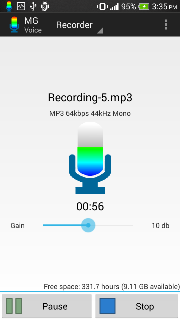 MG Voice Recorder Key Screen 2