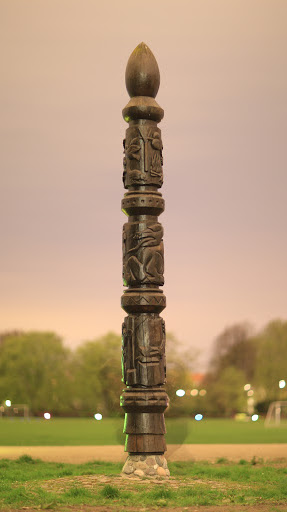 Carved Rock and Pole 