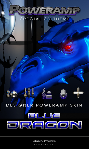 Poweramp skin Blue Dragon