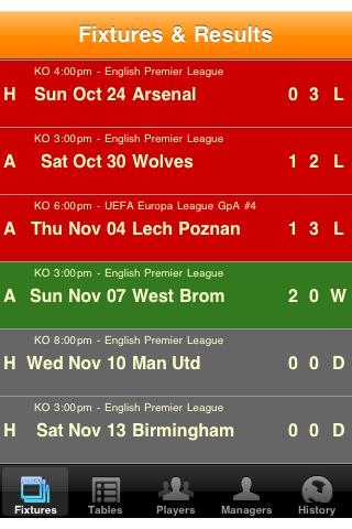 Man City Soccer Diary Screen 3