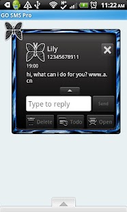 GO SMS THEME/BlueAnimal Screenshots 2