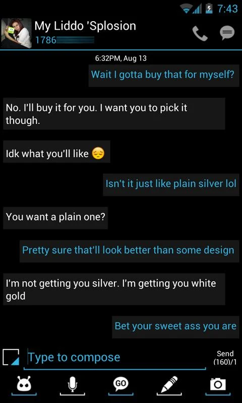 Go SMS Tema Ice Cream Minimal - screenshot
