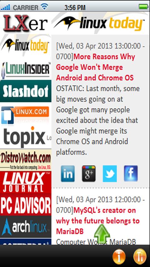 Android application Linux Today screenshort