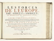 Titelpagina voor het prentwerk: Les Forces de l'Europe, Asie, Afrique et Amerique (...) Comme aussi les Cartes des Côtes de France et d'Espagne (deel V), 1726