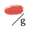 How much per gram? logo