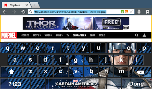 Captain America: TWS Keyboard - screenshot thumbnail