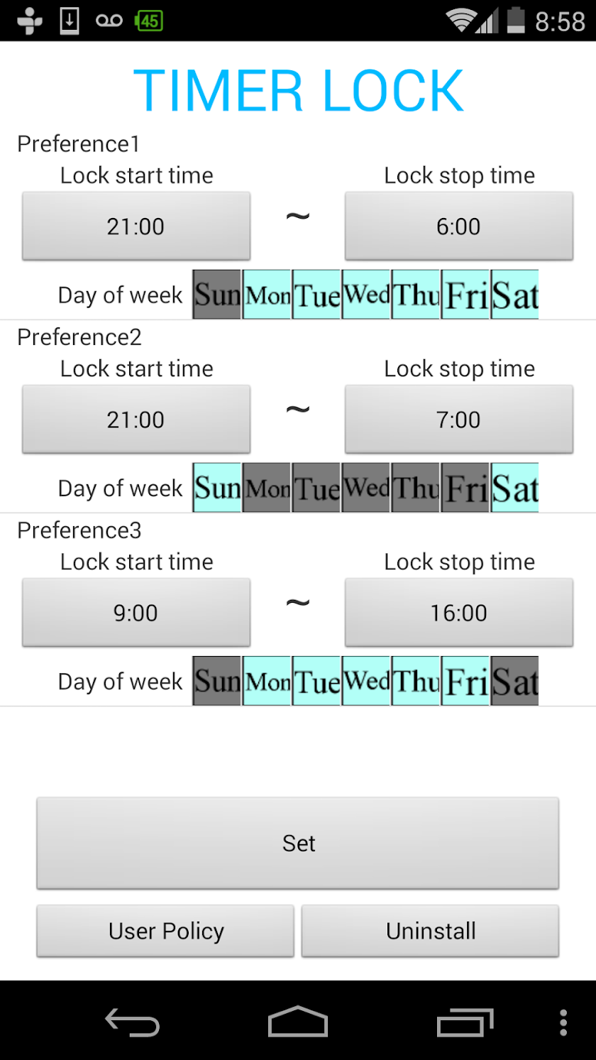 Smartphone addictionTimerlock2 Screen 3