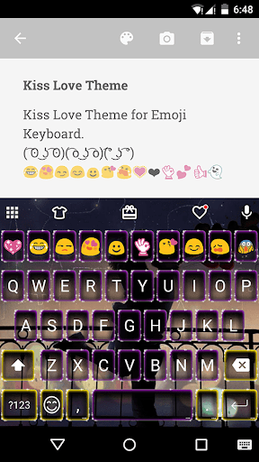 Kiss Love Emoji Keyboard Theme