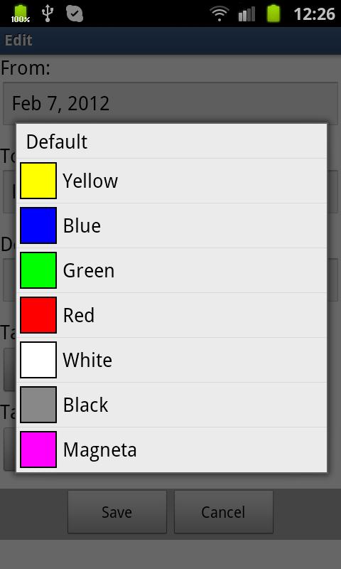 Paramedic Rota Calendar Screen 3