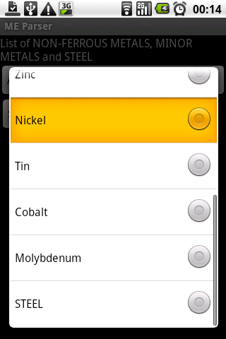 Metal Exchange Prices Screen 3