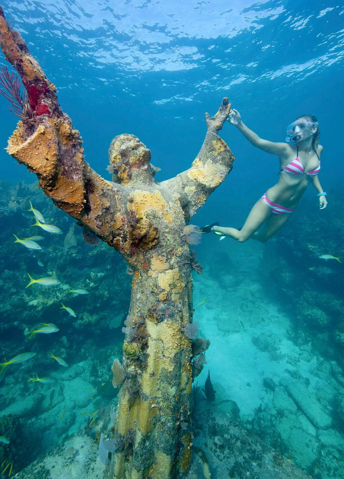 Florida-Keys-Christ-Abyss - The statue Christ of the Abyss off of Key Largo, Florida.
