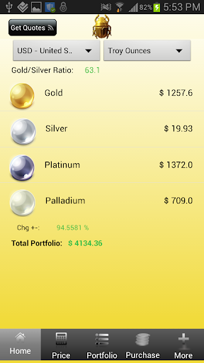 Precious Metal Coin Price App