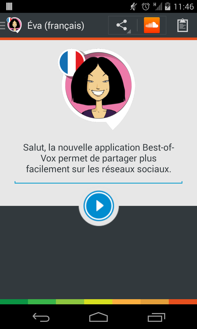 Android application Eva voice (French) screenshort