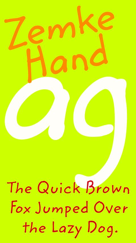 Zemke Hand FlipFont Screen 1