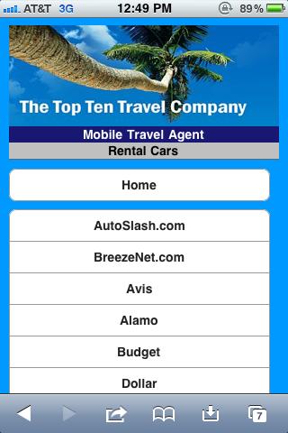 Personal Travel Agent Screen 3